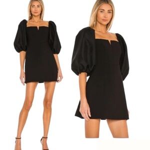 Likely Belize Puff Sleeve Minidress: Size 6 + Color Black